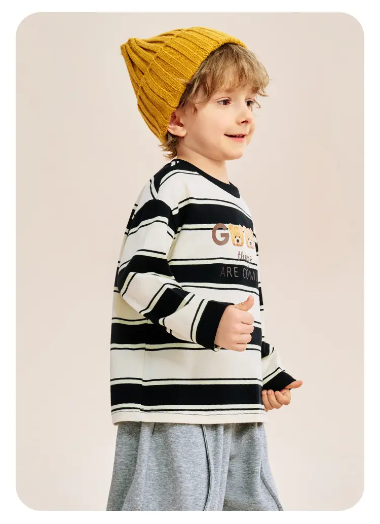 Classic Teddy Long Sleeve T-Shirt Boys Spring Striped — feature 18