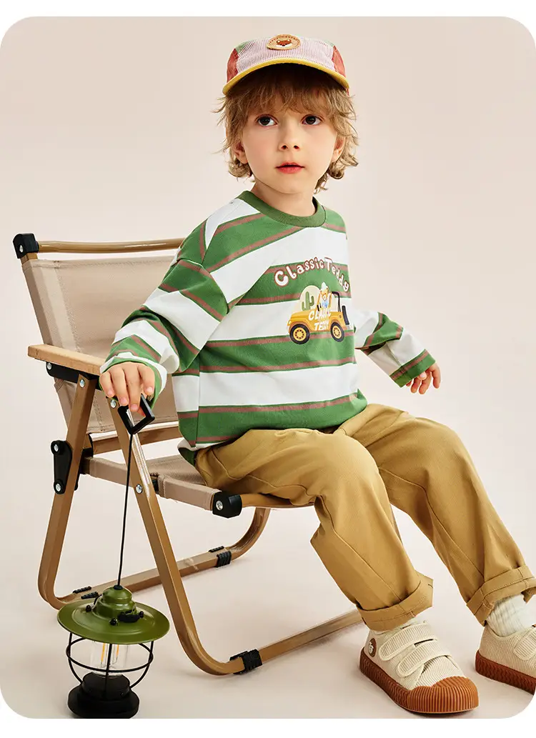 Classic Teddy Long Sleeve T-Shirt Boys Spring Striped — feature 20