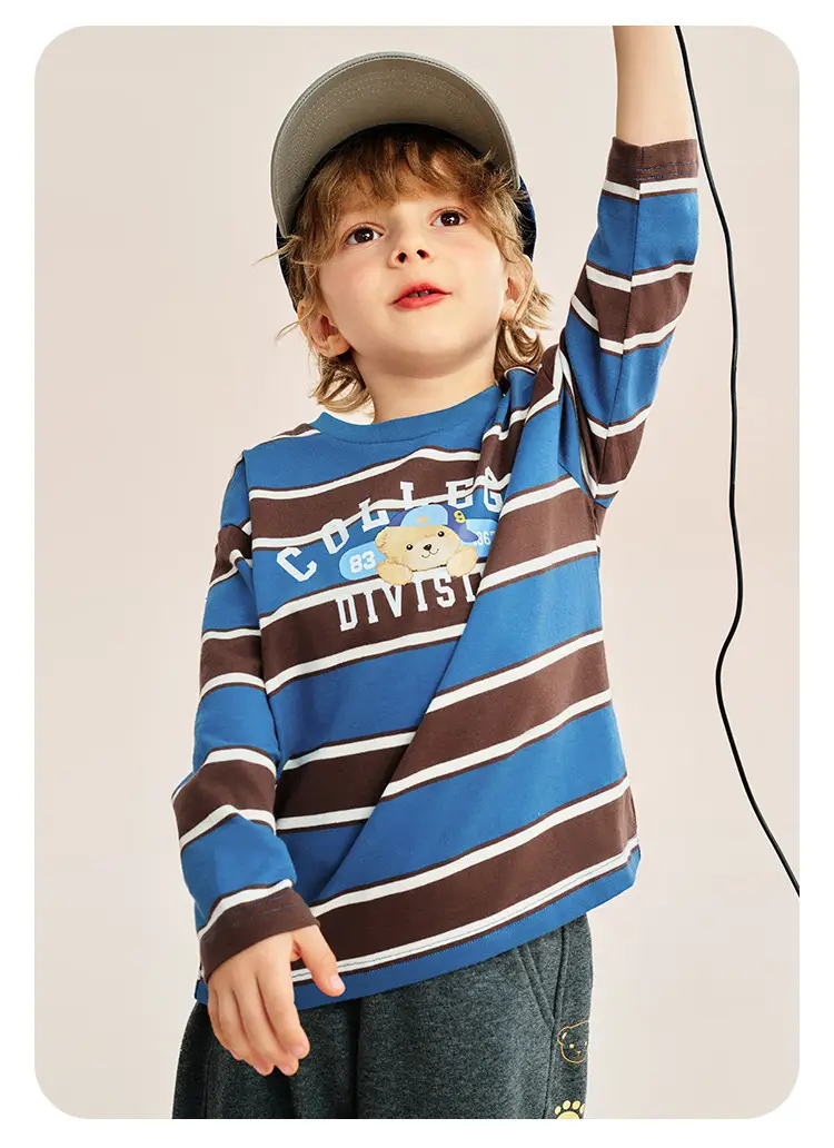 Classic Teddy Long Sleeve T-Shirt Boys Spring Striped — feature 21