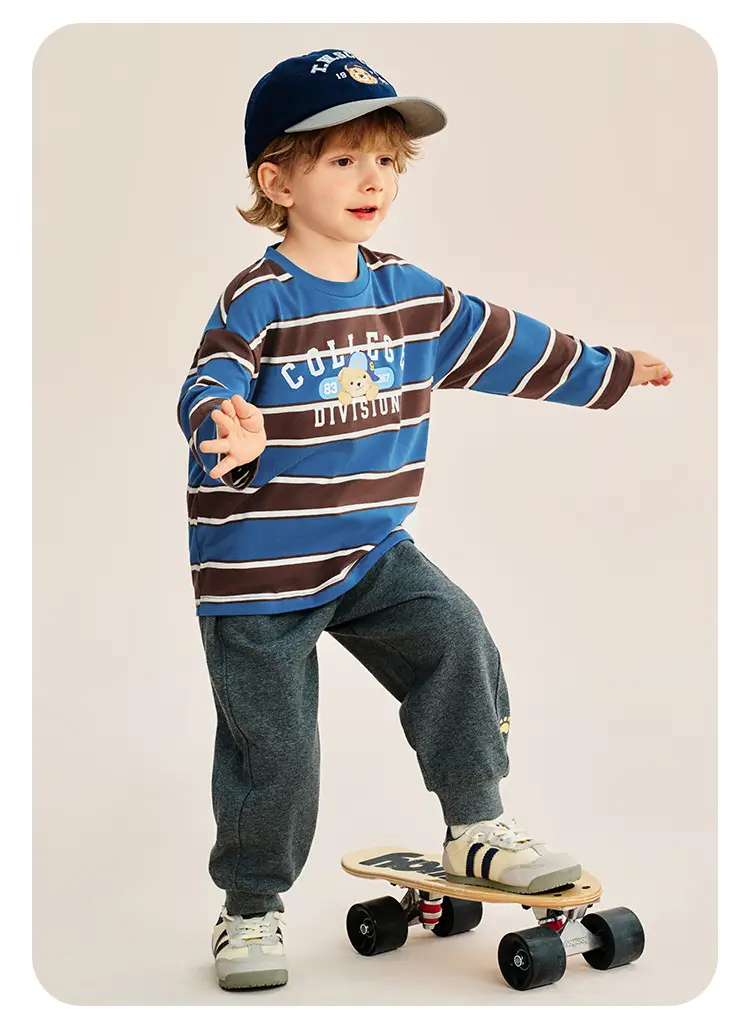 Classic Teddy Long Sleeve T-Shirt Boys Spring Striped — feature 22