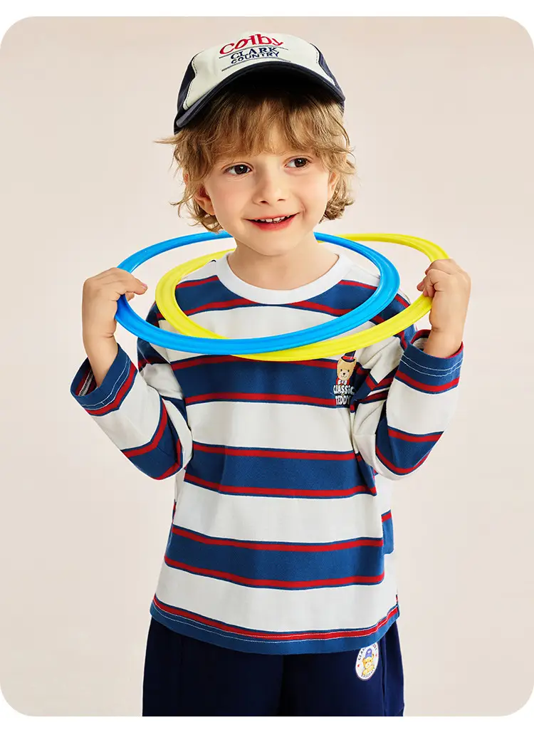 Classic Teddy Long Sleeve T-Shirt Boys Spring Striped — feature 23