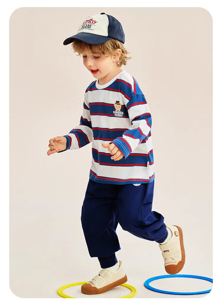 Classic Teddy Long Sleeve T-Shirt Boys Spring Striped — feature 24