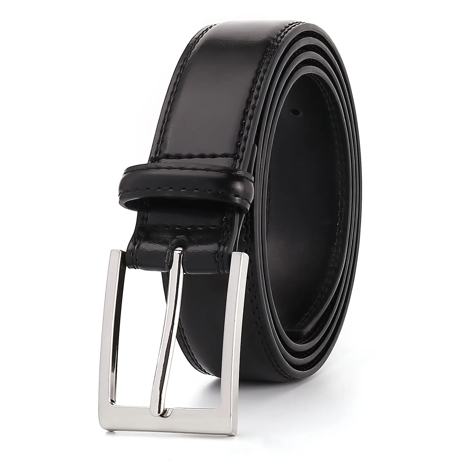 Men's Brown Cowhide Belt with Silver Buckle — feature 3
