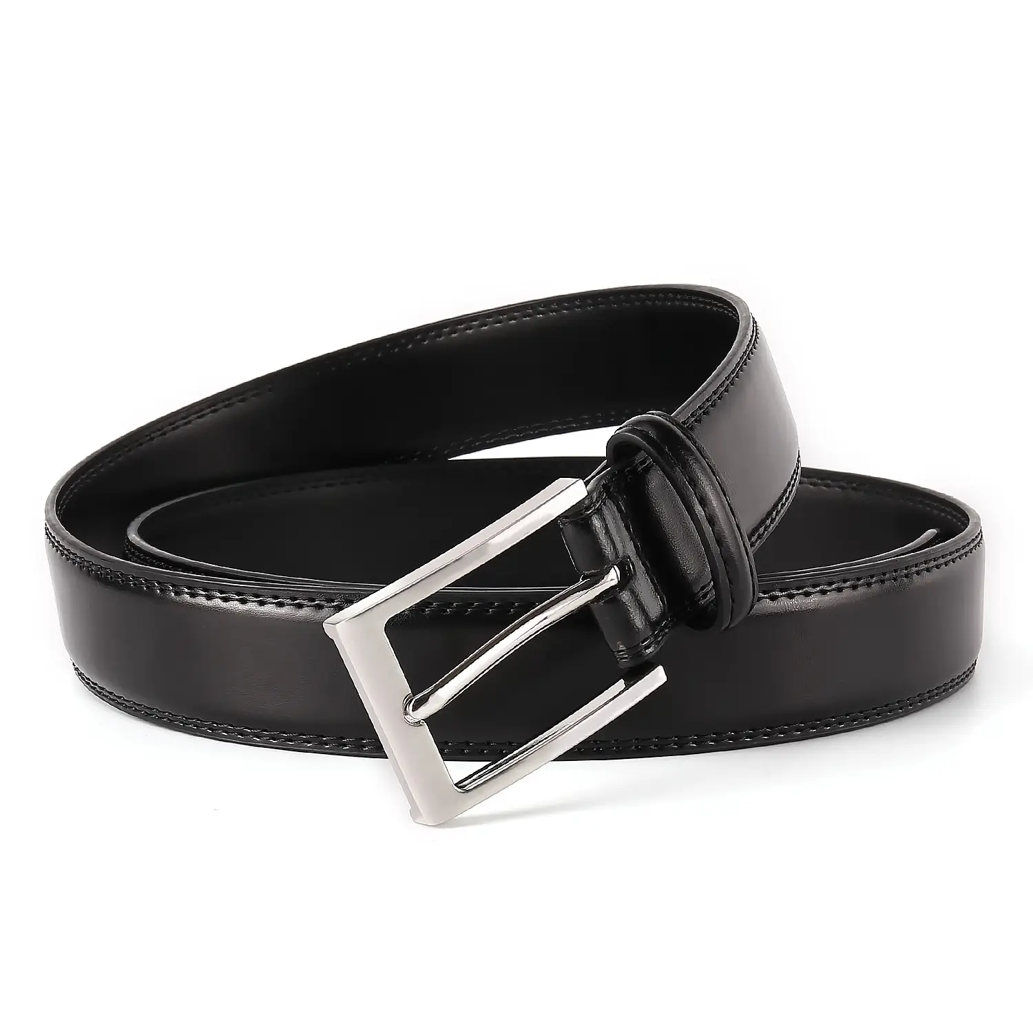 Men's Brown Cowhide Belt with Silver Buckle — feature 6