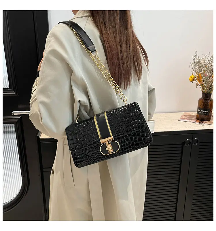 Red Croc Leather Shoulder Bag for Women 2024 — feature 25