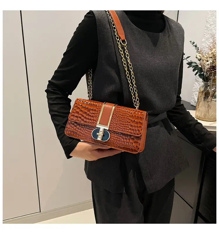 Red Croc Leather Shoulder Bag for Women 2024 — feature 28