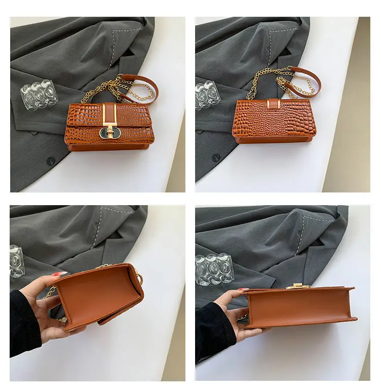 Red Croc Leather Shoulder Bag for Women 2024 — feature 9