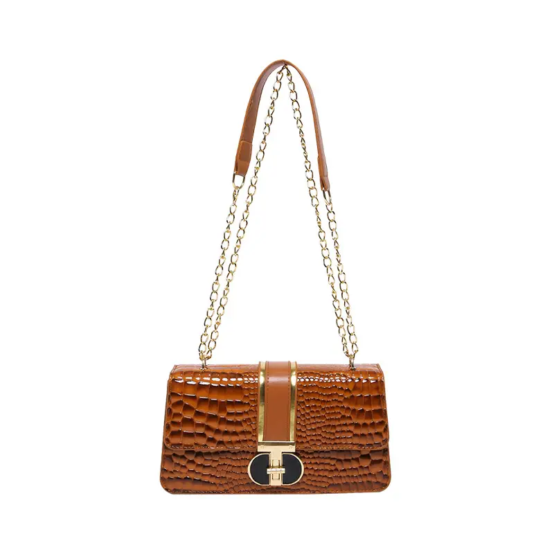 Red Croc Leather Shoulder Bag for Women 2024 - Image 4