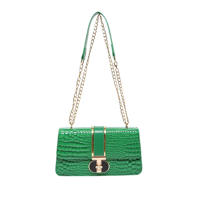 Red Croc Leather Shoulder Bag for Women 2024 - Image 5