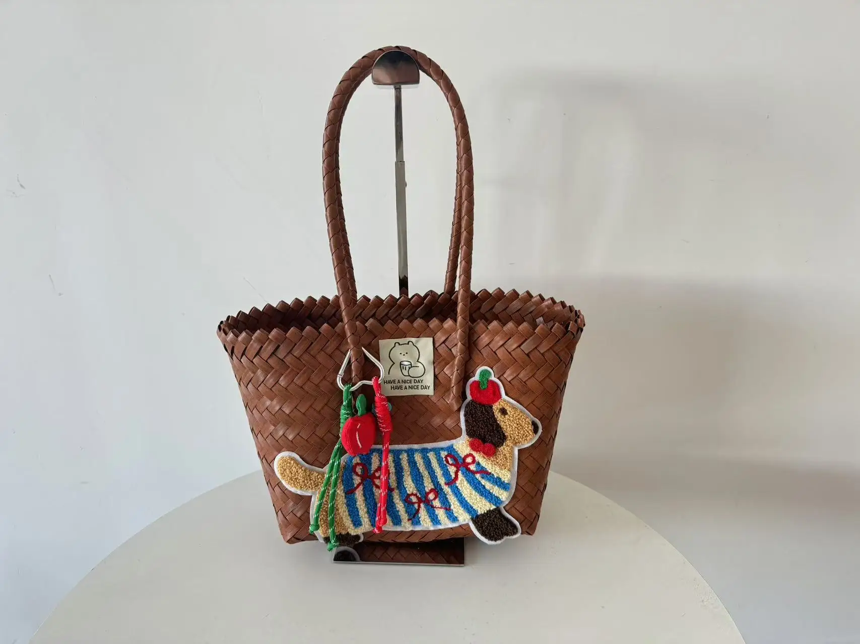 Dachshund Embroidered Nylon Rope Handmade Bag - Image 2