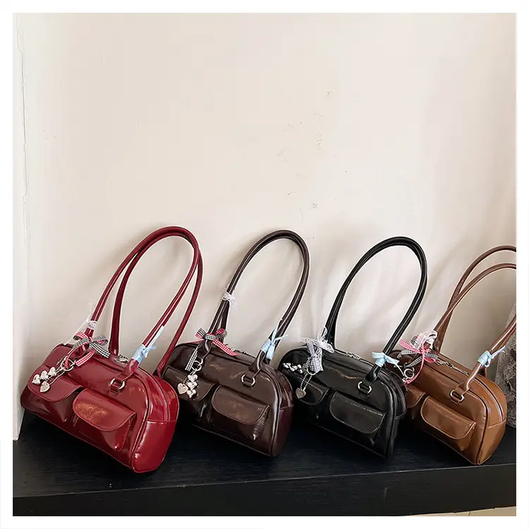 Brown Patchwork Shoulder Bag for Women 2026 New Model — feature 1