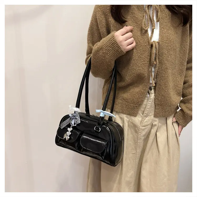 Brown Patchwork Shoulder Bag for Women 2026 New Model — feature 15