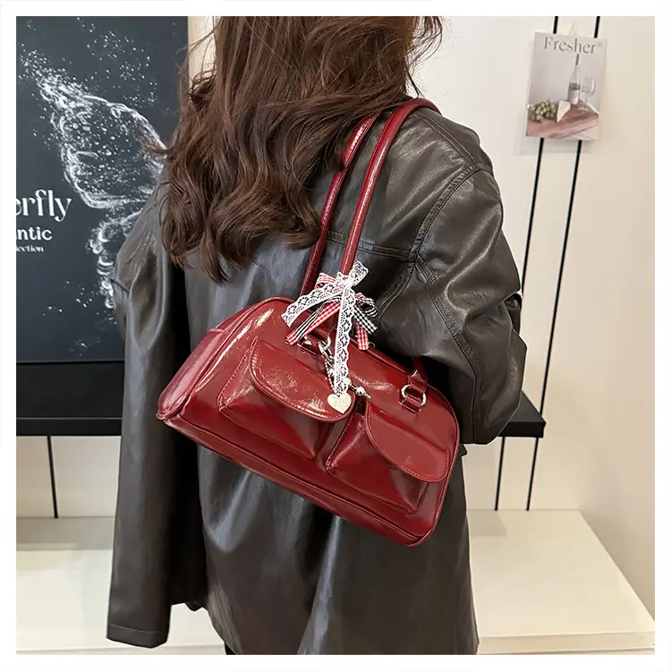 Brown Patchwork Shoulder Bag for Women 2026 New Model — feature 19