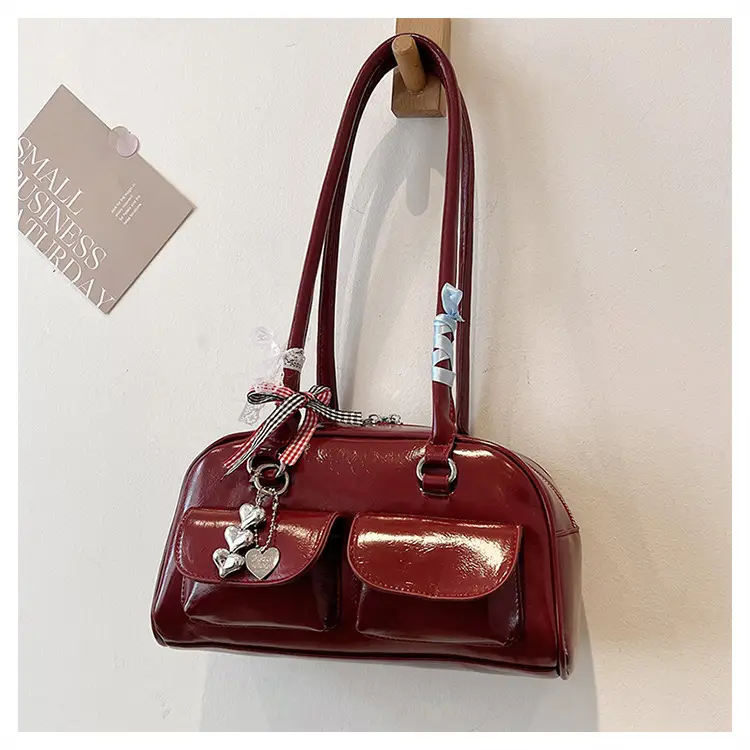 Brown Patchwork Shoulder Bag for Women 2026 New Model — feature 32