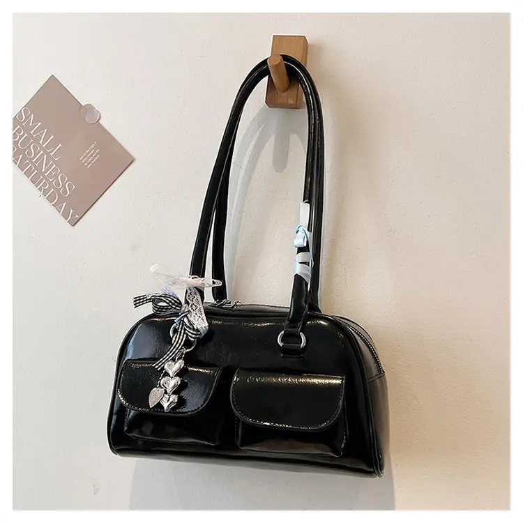 Brown Patchwork Shoulder Bag for Women 2026 New Model — feature 34