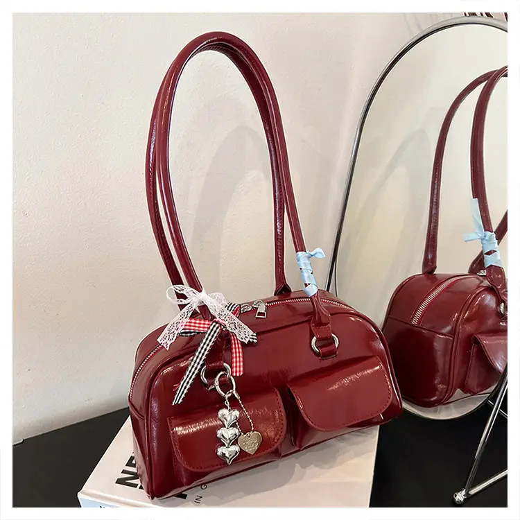 Brown Patchwork Shoulder Bag for Women 2026 New Model — feature 37
