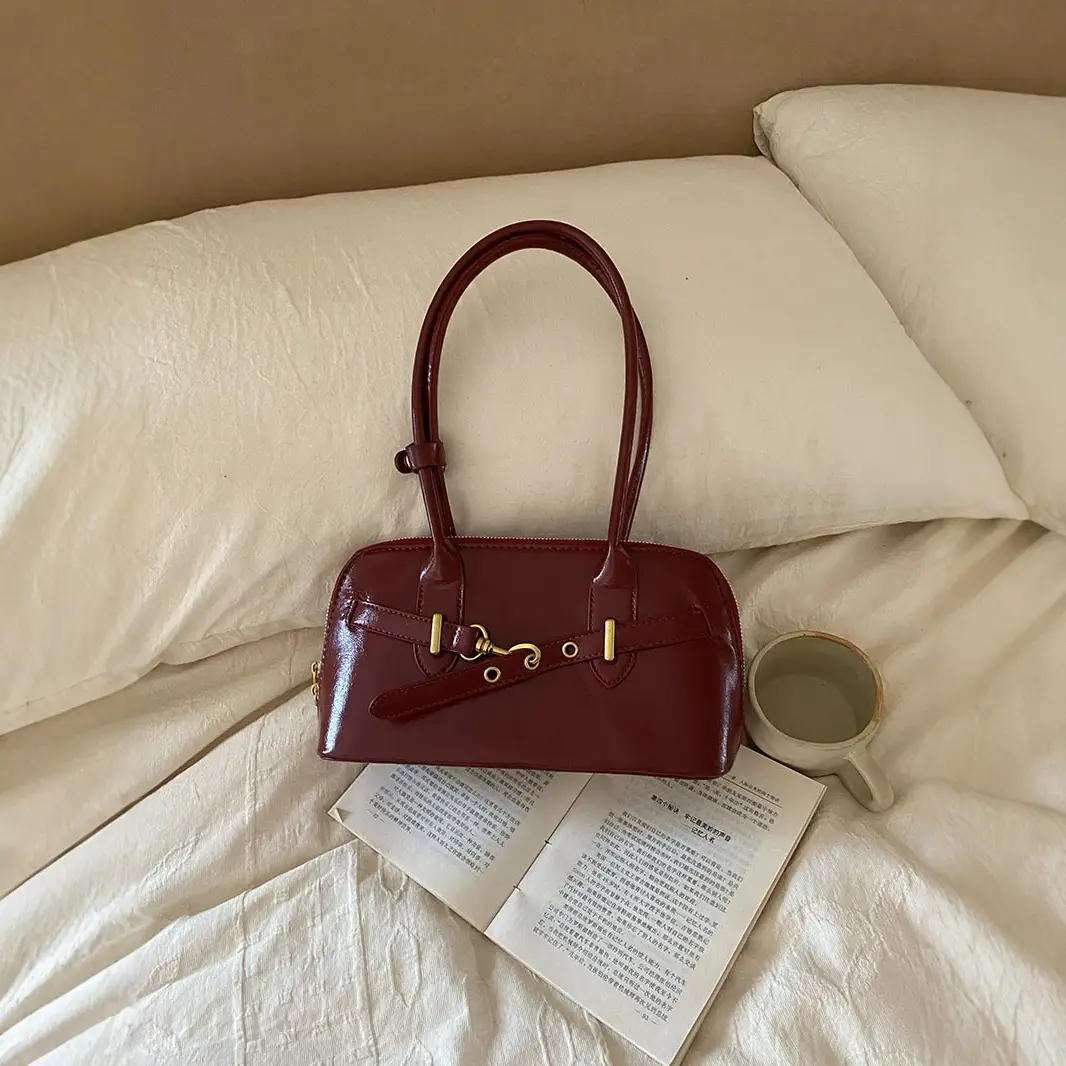 Women's Retro Bowling Bag Shoulder Bag Large Capacity