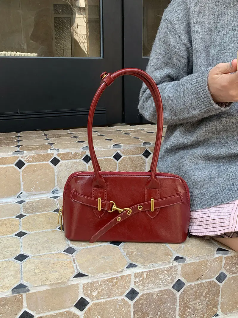 Women's Retro Bowling Bag Shoulder Bag Large Capacity — feature 16