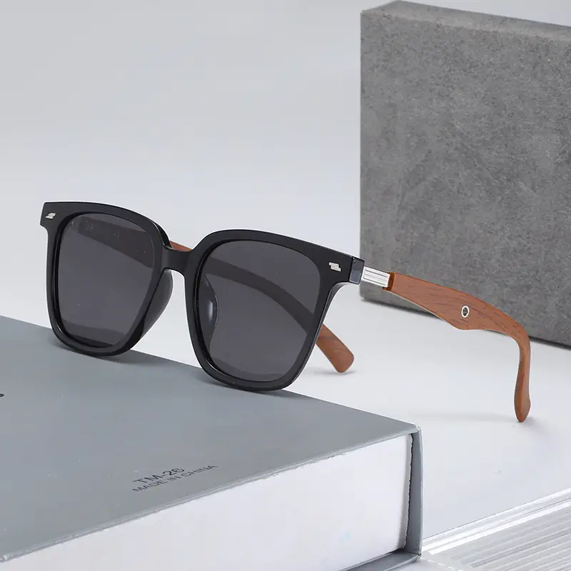 Retro Square Frame Sunglasses Brown Polarized - Image 8