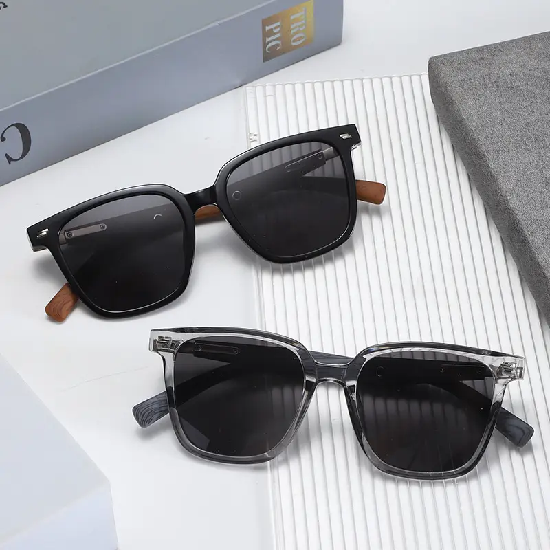 Retro Square Frame Sunglasses Brown Polarized - Image 9