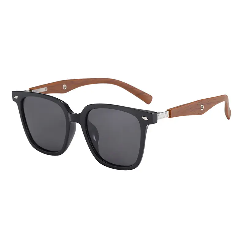 Retro Square Frame Sunglasses Brown Polarized - Image 12
