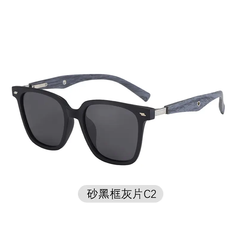 Retro Square Frame Sunglasses Brown Polarized - Image 3
