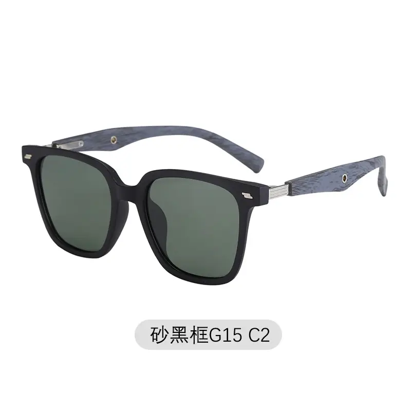 Retro Square Frame Sunglasses Brown Polarized - Image 4