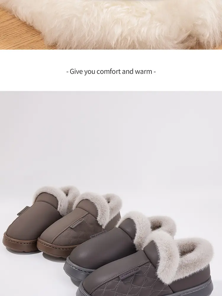 Waterproof Cotton Slippers for Women, Winter 2026 New Model, Indoor Home Anti-Slip Cotton Shoes with Heel Cover for Elderly, Household Use for Women — feature 18