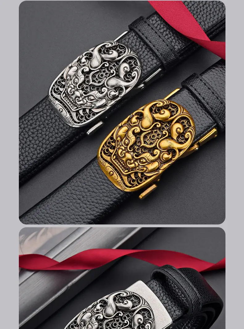 Men's Ethnic Cowhide Belt Genuine Leather Retro Style — feature 25