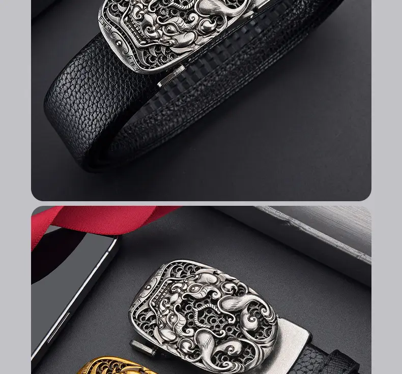 Men's Ethnic Cowhide Belt Genuine Leather Retro Style — feature 26