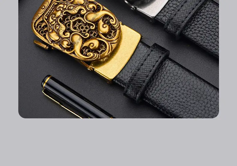 Men's Ethnic Cowhide Belt Genuine Leather Retro Style — feature 27