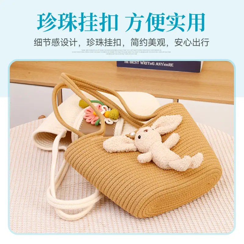 Women Straw Tote Bag with Flower Decor 2025 - Image 12