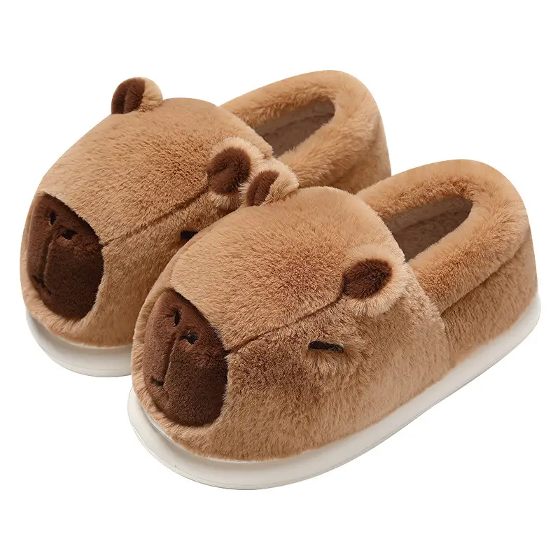 Kapibala Cotton Slippers Bag with Women's Winter Cute Cartoon Furry Warm Children's Parent-Child Cotton Shoes Men's Wholesale - Image 18
