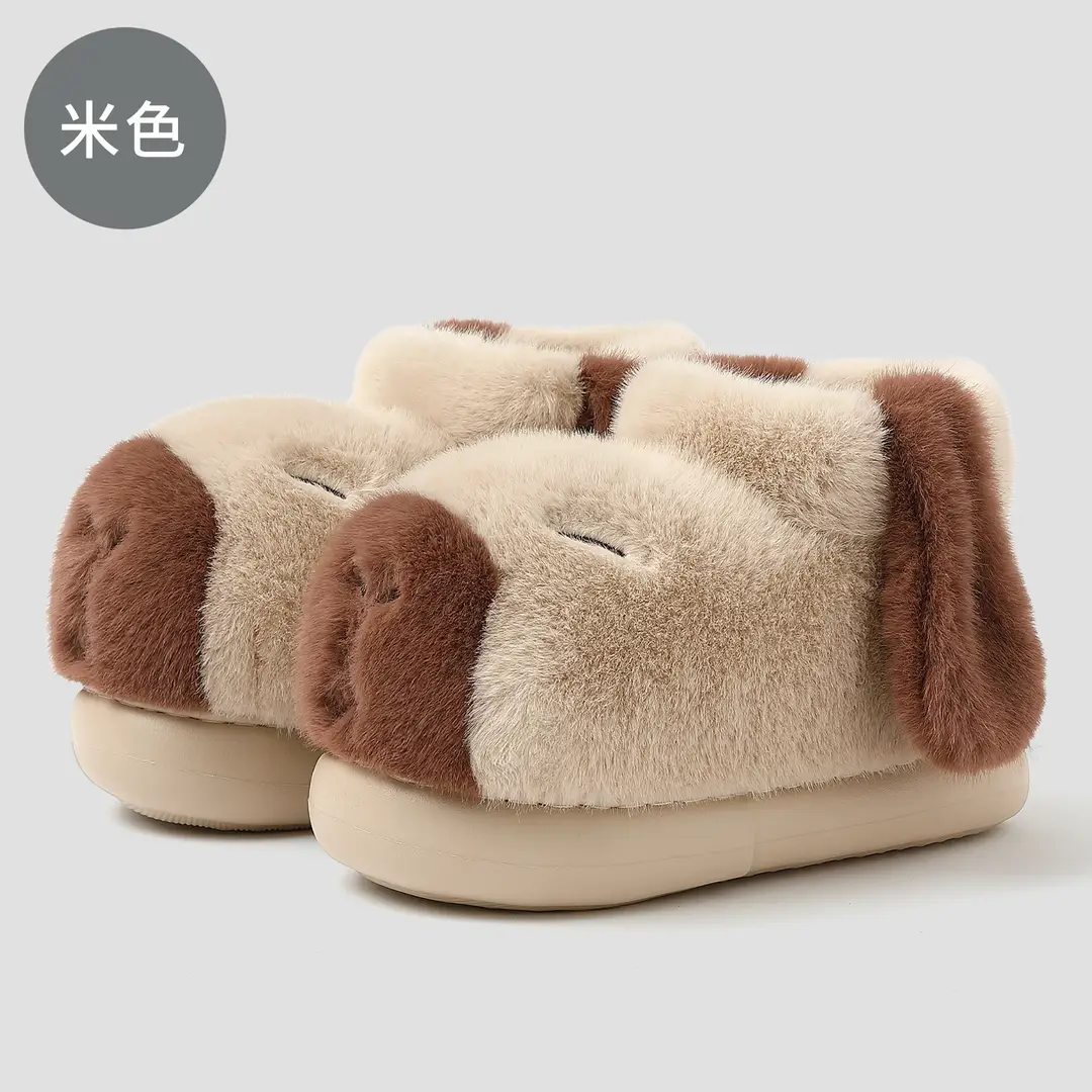 Kapibala Cotton Slippers Bag with Women's Winter Cute Cartoon Furry Warm Children's Parent-Child Cotton Shoes Men's Wholesale - Image 3