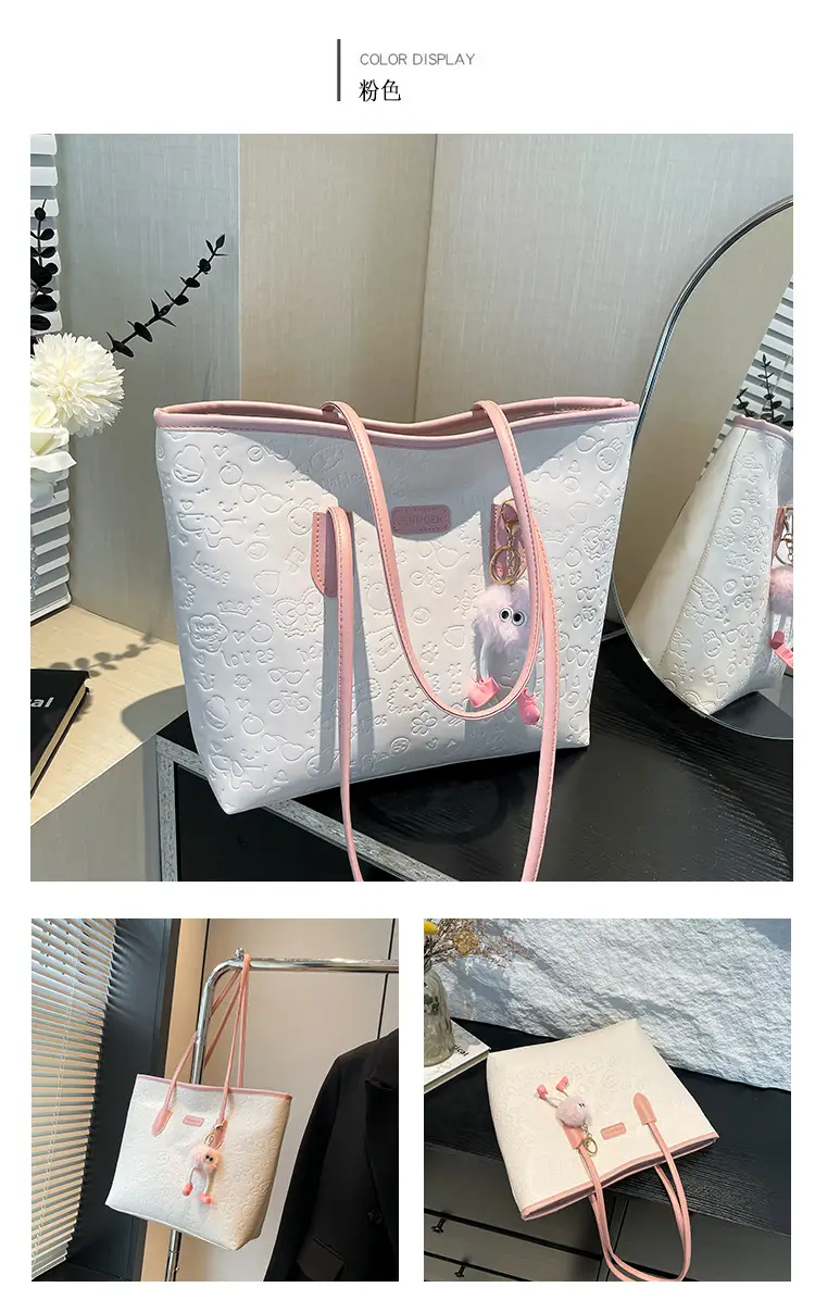Women Embossed Shoulder Bag 2024 New Size Commuter Tote — feature 4