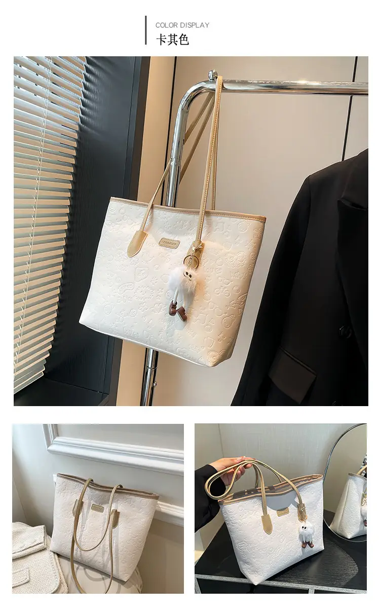 Women Embossed Shoulder Bag 2024 New Size Commuter Tote — feature 5