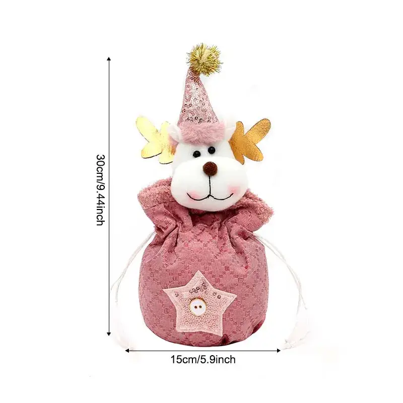 New Christmas Candy Gift Bag with Beam Mouth Design
