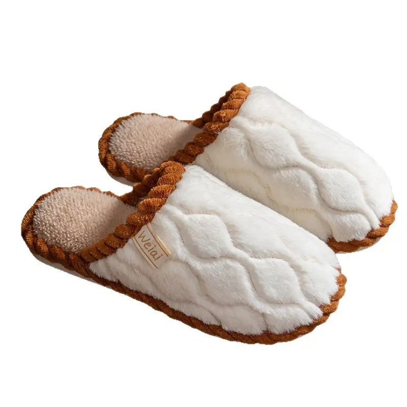 Cixi Cotton Slippers for Women Spring and Autumn and Winter Home Indoor Non-slip Home Warm Couple Winter Fur Plush Men - Image 26