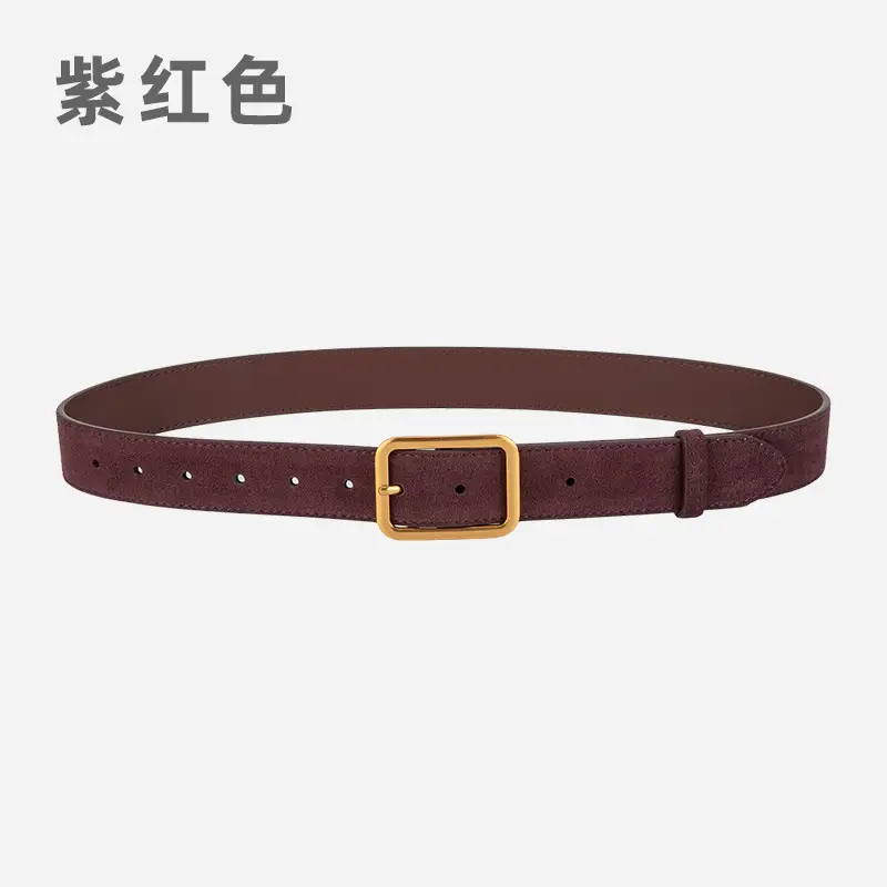 Vintage Brown Leather Belt with Gold Buckle - Image 10