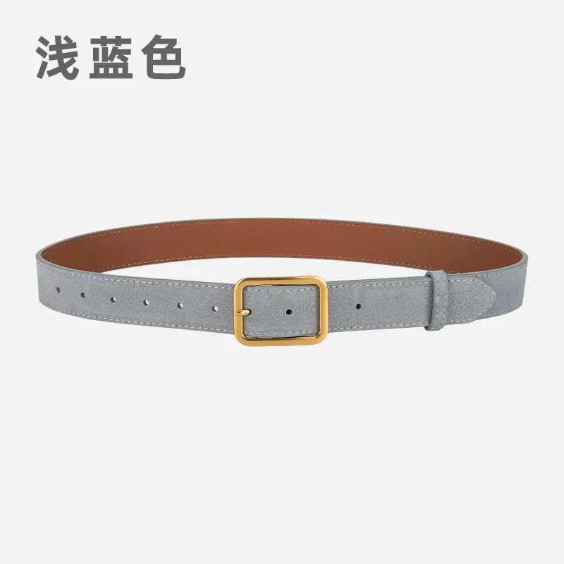 Vintage Brown Leather Belt with Gold Buckle - Image 7