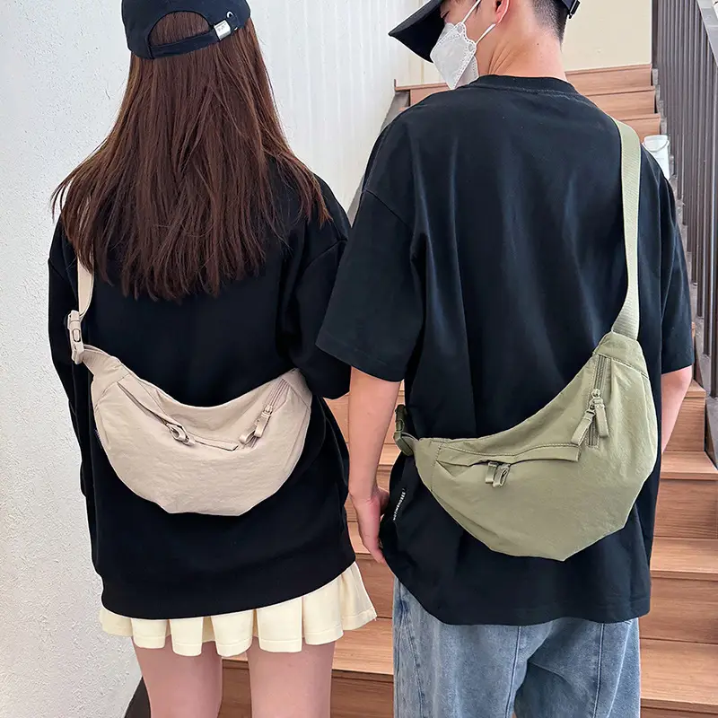 Japanese Style Crossbody Dumpling Bag Men's 2024 New Large Capacity Fitness Neutral Workwear Street Shoulder Crossbody Dumpling Bag - Image 8
