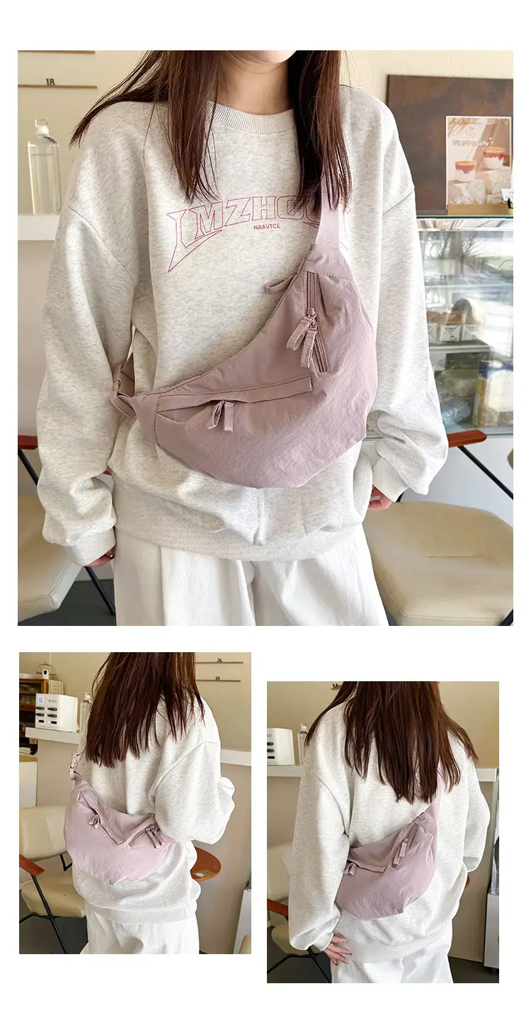 Japanese Style Crossbody Dumpling Bag Men's 2024 New Large Capacity Fitness Neutral Workwear Street Shoulder Crossbody Dumpling Bag — feature 16