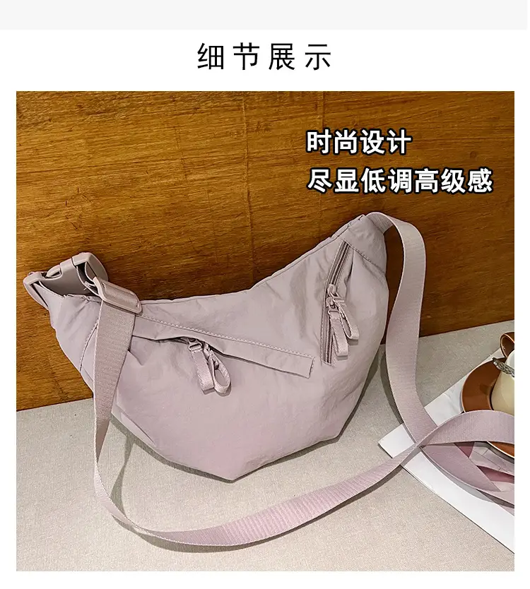 Japanese Style Crossbody Dumpling Bag Men's 2024 New Large Capacity Fitness Neutral Workwear Street Shoulder Crossbody Dumpling Bag — feature 4