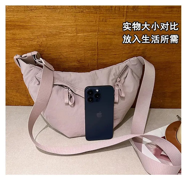 Japanese Style Crossbody Dumpling Bag Men's 2024 New Large Capacity Fitness Neutral Workwear Street Shoulder Crossbody Dumpling Bag — feature 5