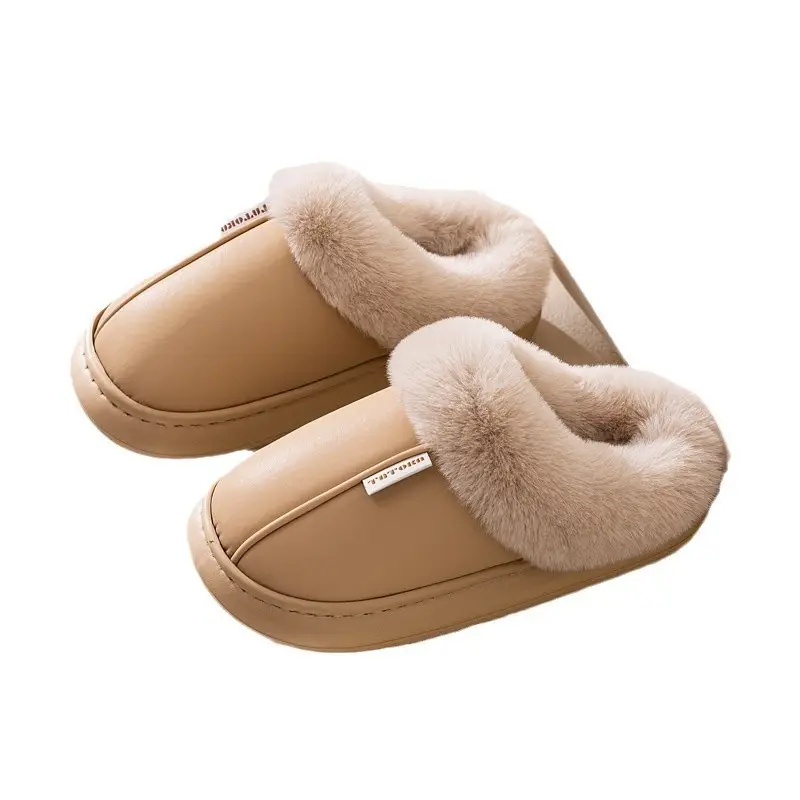 Waterproof cotton slippers women's cotton shoes indoor non-slip outdoor wear-resistant warm thick bottom moon shoes men's wholesale winter - Image 10