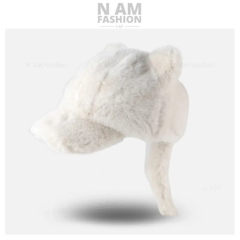 Plush Cat Ears Baseball Cap for Men Women Winter Warm - Image 6