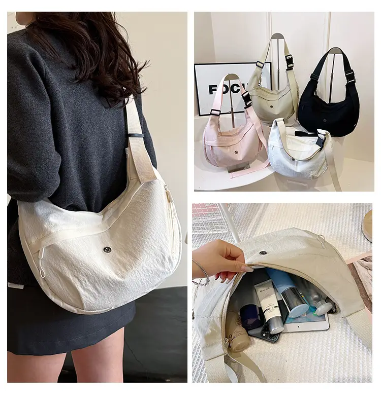 New Korean Style Black Nylon Crossbody Bag for Women — feature 14