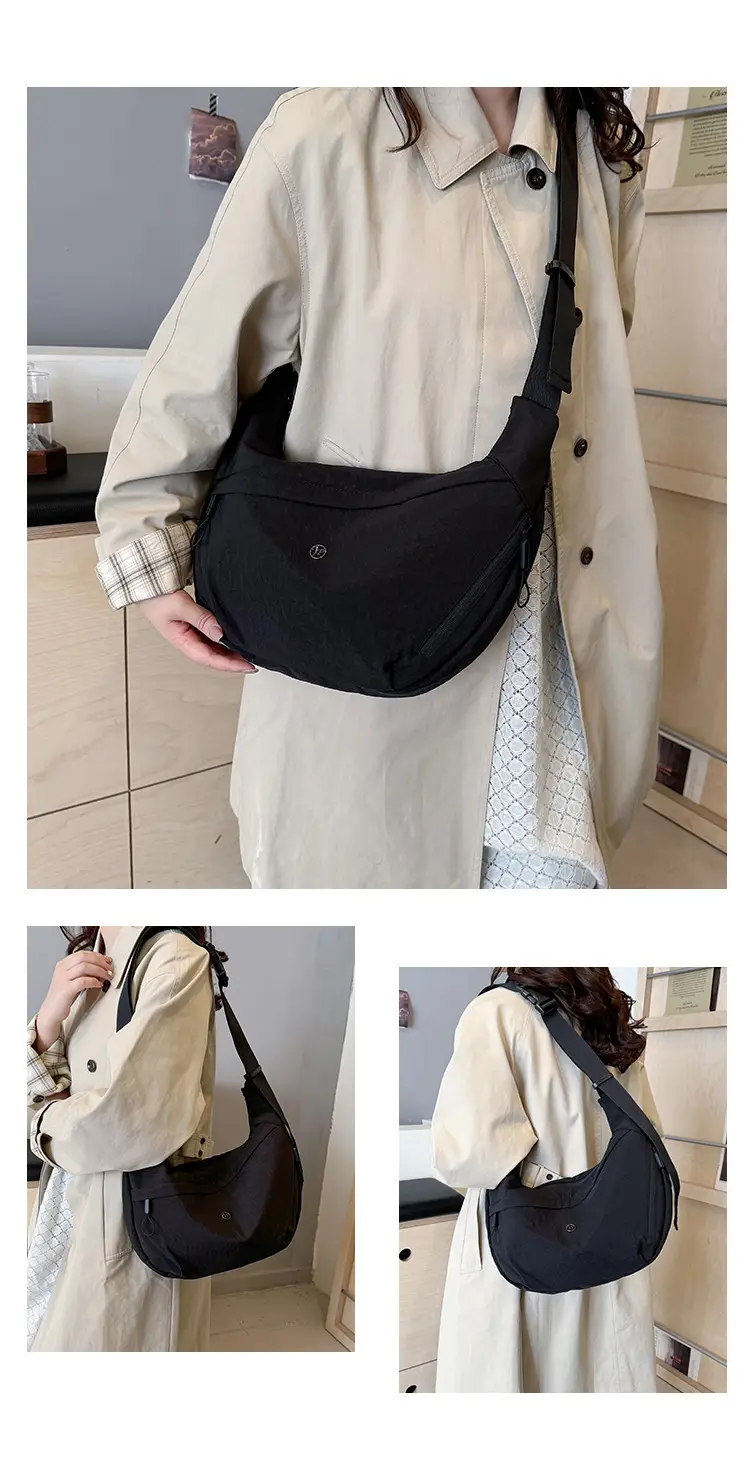 New Korean Style Black Nylon Crossbody Bag for Women — feature 16