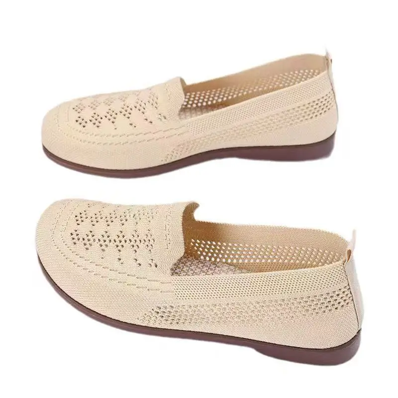Shoes Women's Autumn New Slip-on Mesh Shoes Bean Shoes Soft Sole Women's Sandals Flat Breathable Mother Shoes Women's Shoes - Image 8