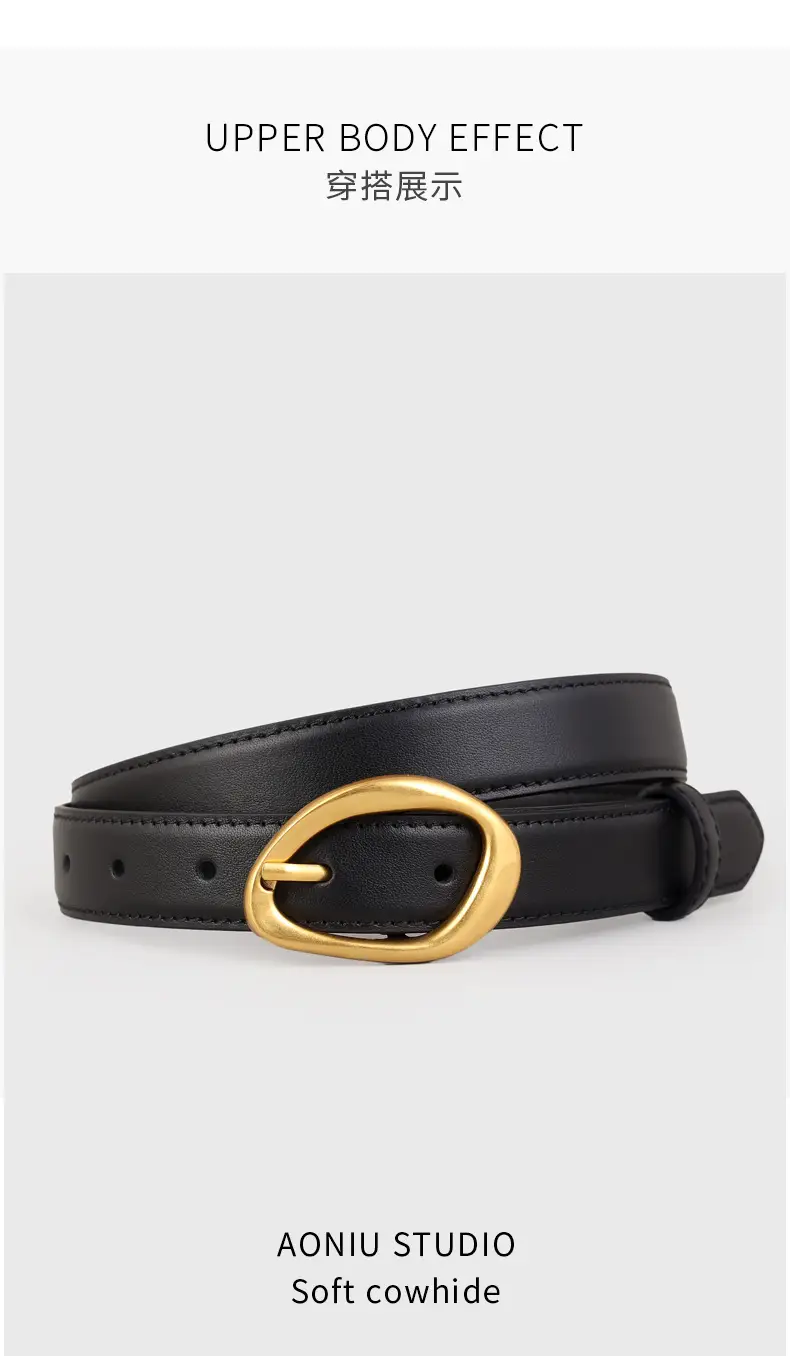New Women's Brown Pin Buckle Slim Belt β feature 11